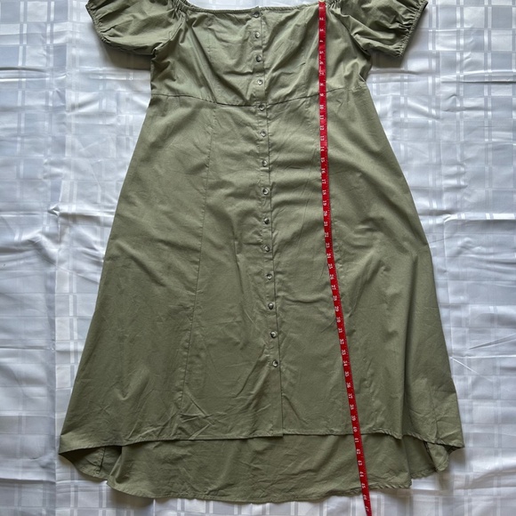 ASOS Maternity Green Off Shoulder Puff Sleeve Full Length Maxi Dress - Picture 9 of 13